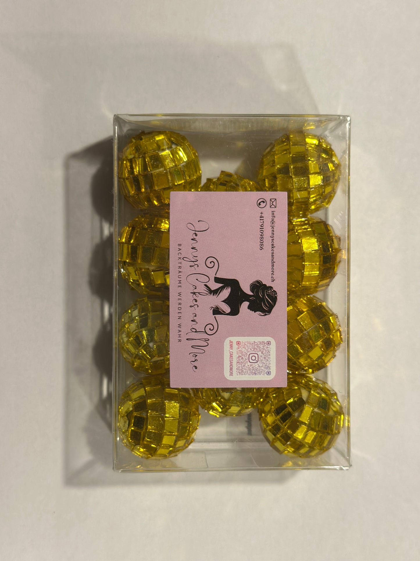 Goldene Mini Tortendeko Bälle 11 Stück