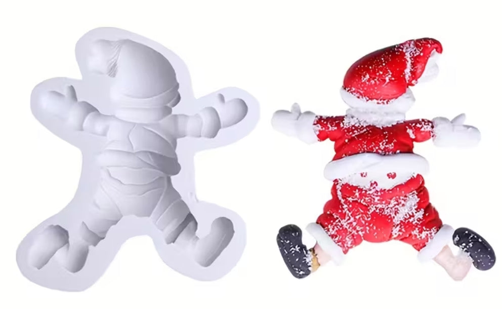 Große 3D Weihnachtsmann-Silikonform