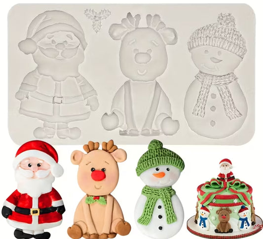 Santa-Silikonform und Rentier-Schneemann