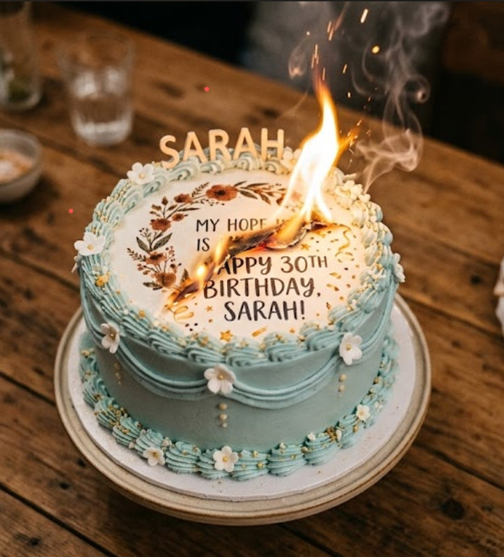 Tortenaufleger Burn Away Cake bedrucken