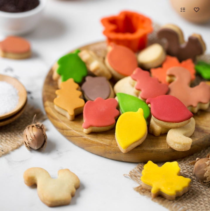 Decora Herbstblätter Mini Plastik-Keksformen-Set/6