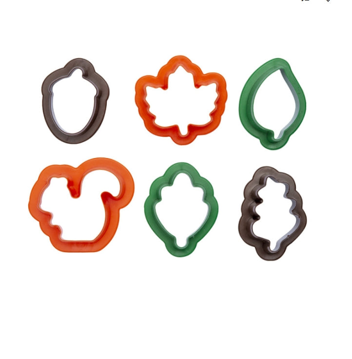 Decora Herbstblätter Mini Plastik-Keksformen-Set/6