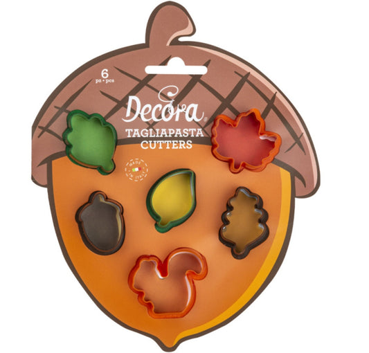 Decora Herbstblätter Mini Plastik-Keksformen-Set/6