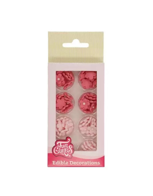 Zuckerdekor Blumen pink und rosa klein