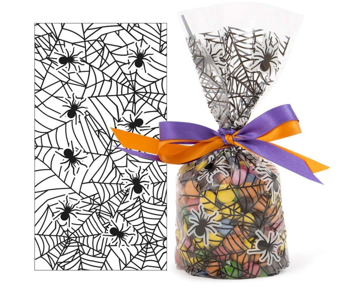 Decora Zellophantüten mit Halloween-Motiv Spinnen (20 Stück)