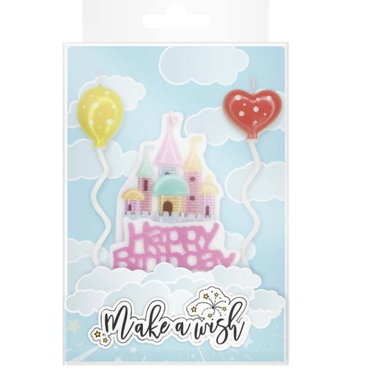 Schloss und Ballon Kerzenset