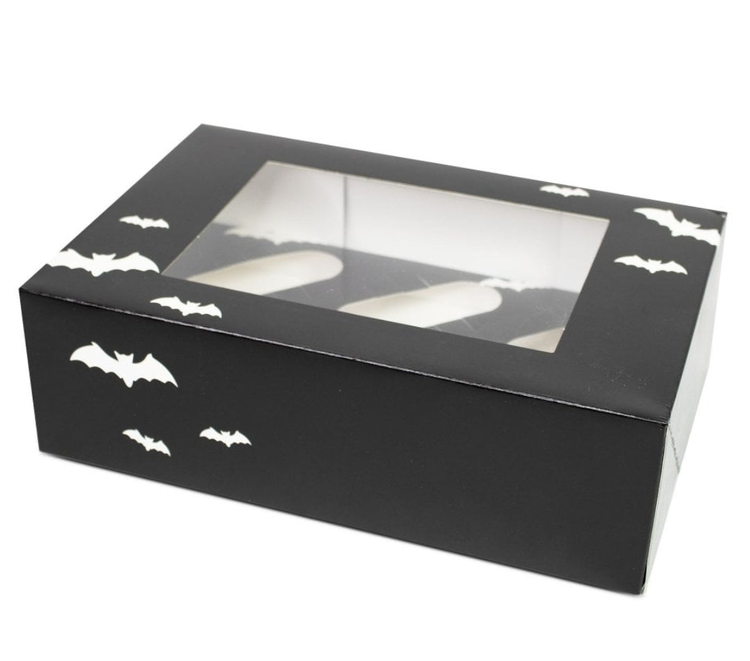 Halloween-Fledermaus-Satin-Cupcake-Box, 1 Stk