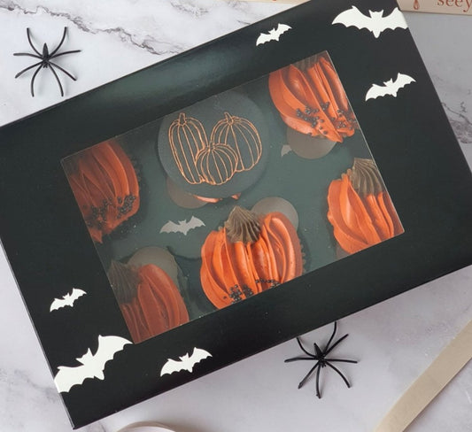 Halloween-Fledermaus-Satin-Cupcake-Box, 1 Stk