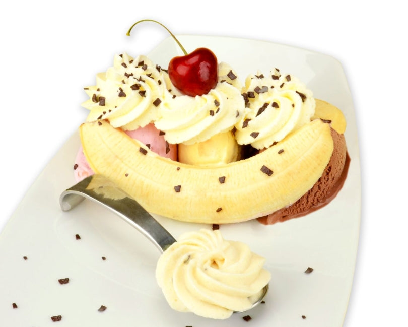 Sahnestand Bananen Split