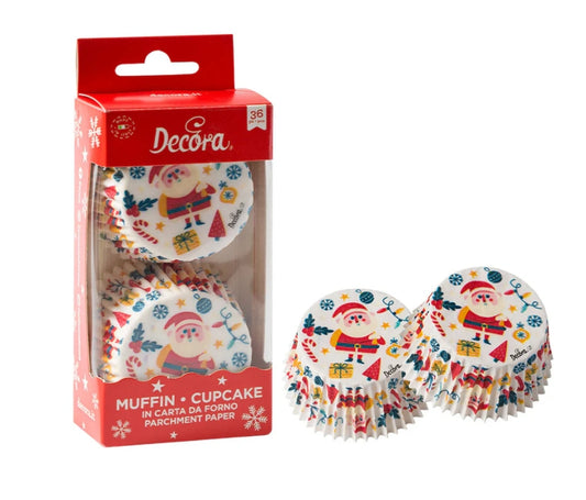Decora, Cupcake-Förmchen Weihnachtsmann (36 Stk.)