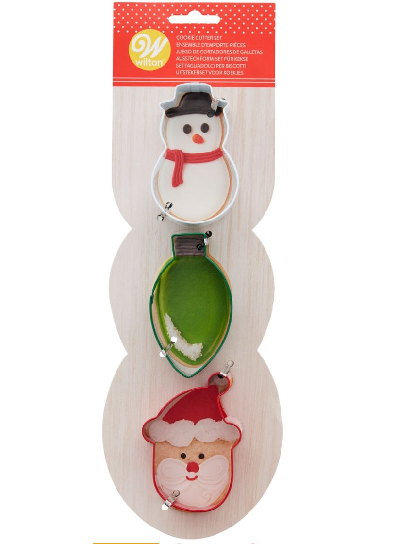 Wilton, Ausstechformen - Schneemann, Glühbirne, Weihnachtsmann