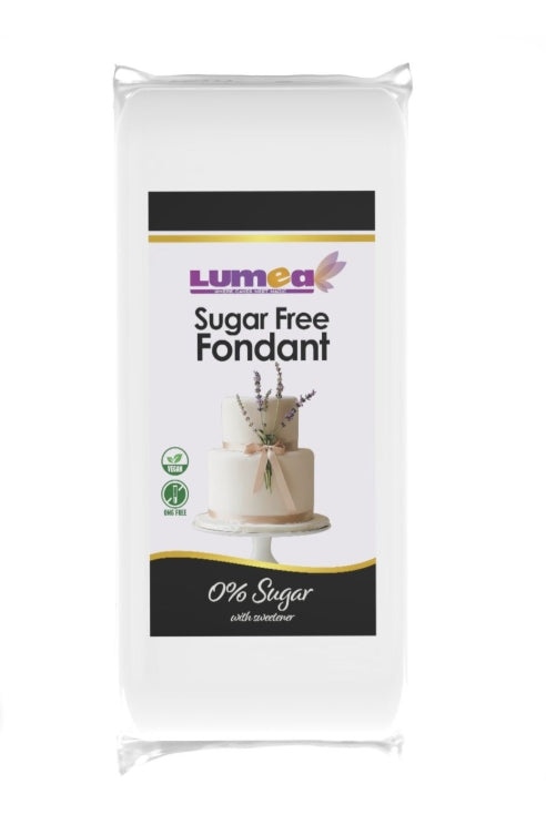 Weißer zuckerfreier Fondant mit Süßstoff, 1 kg Lumea