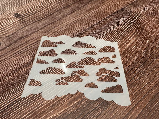 Stencil Prägematte Wolken