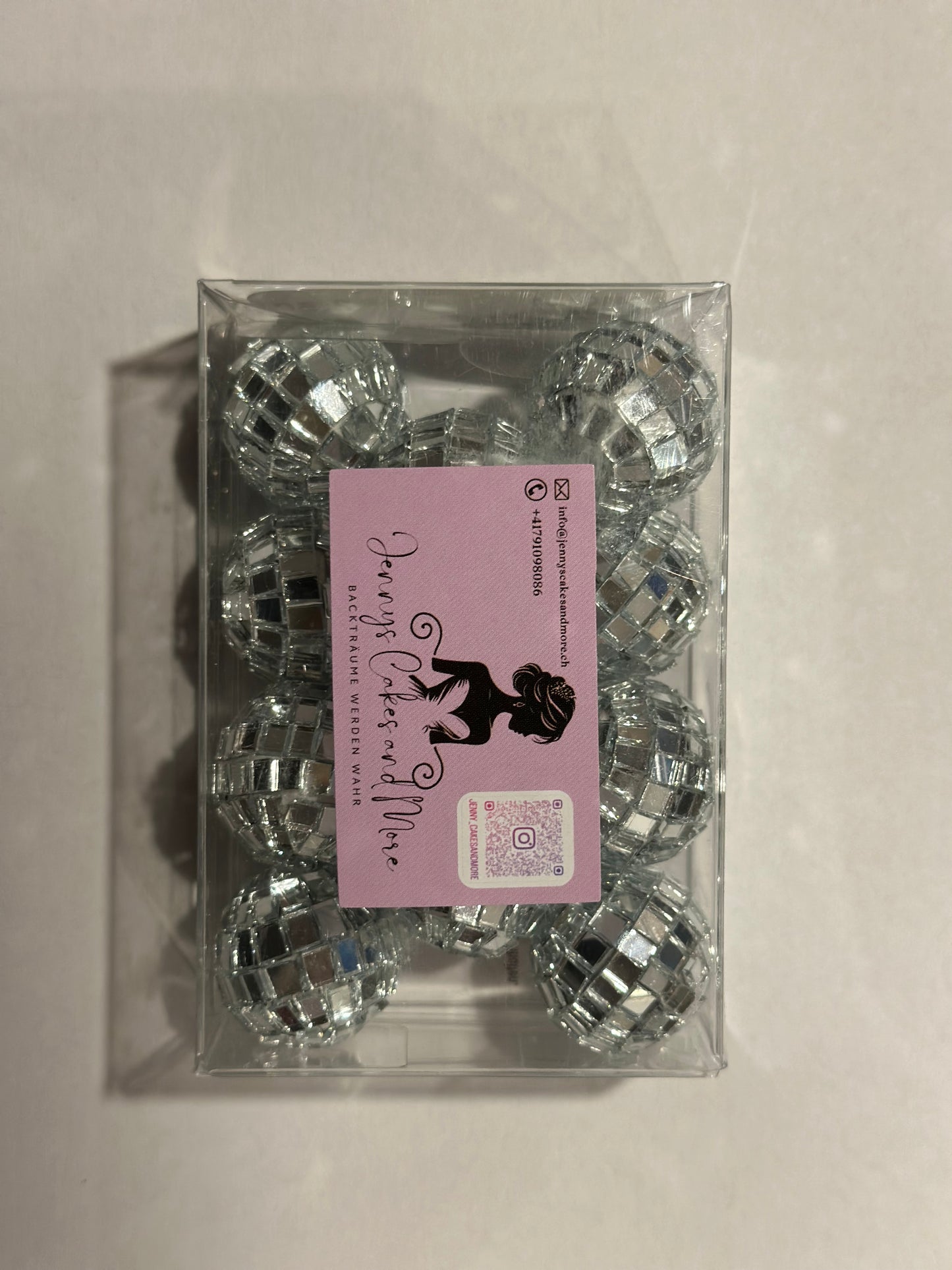 Silberne Mini Tortendeko Bälle 11 Stück