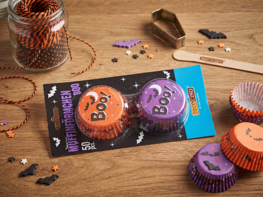 Decocino Halloween Muffinförmchen `Boo!`( 50 Stk.)